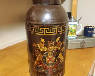 Antique Toleware Tea Canister