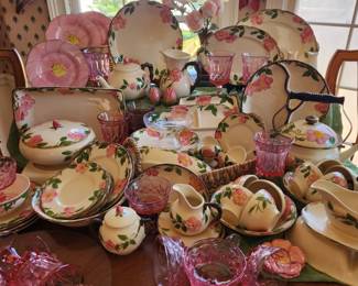 Large Collection of Fostoria and Desert Rose