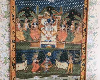 Indian Pichwai Painting with sacred cows