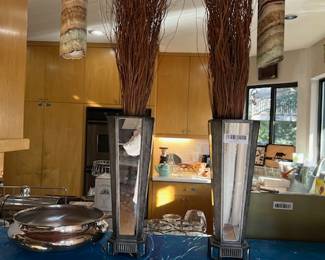 Matching mirrored vases