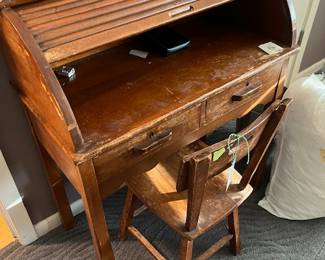 Antique children's roll top desk