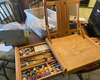 Art Easel with paint supplies