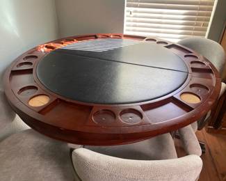 Wooden Table with removable poker top