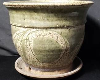 Lot # : 291 - Mid Century signed ceramic planter attached base