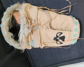 Lot # : 718 - Porcelain Native American style doll in