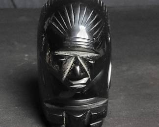 Lot # : 611 - Vintage Obsidian stone sculpture