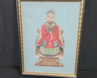Lot # : 513 - Asian needle point wall decoration
