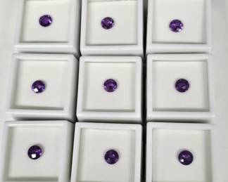 Lot # : 478 - 9 round lab alexandrite simulant gemstones loose,