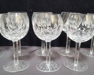 Lot # : 469 - 8 Waterford crystal Lismore balloon wine glasses