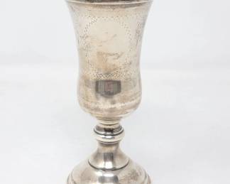 Lot # : 512 - Sterling silver etched Kiddush cup