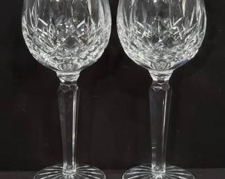 Lot # : 122 - Pair of Lismore Waterford Hock wine glasses