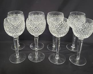 Lot # : 422 - 8 Waterford crystal Alana hock wine glasses
