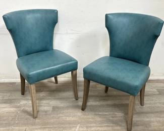 Lot # : 534 - Pair of faux leather side chairs