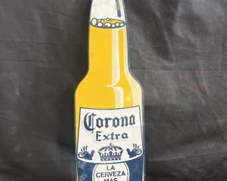 Lot # : 492 - Vintage corona extra bottle metal beer tin bar