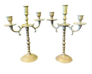 Lot # : 312z - Pair of vintage brass candelabras