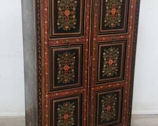 Lot # : 432 - Vintage hand painted floral cabinet