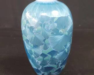 Lot # : 645 - Sid Oakley crystalline glaze pottery vase