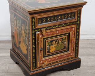 Lot # : 66 - Vintage Indian folk art-style hand-painted