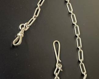 Lot # : 677v - Vintage sterling pocket watch chain