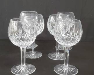 Lot # : 358 - 6 Waterford crystal lismore balloon wine glasses