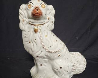 Lot # : 598 - Porcelain staffordshire dog figurine