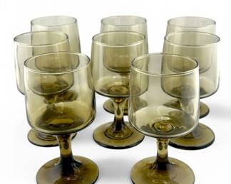 Lot # : 360a - 8 Mid Century Libbey Tawny wine glasses, 5 1/4”
