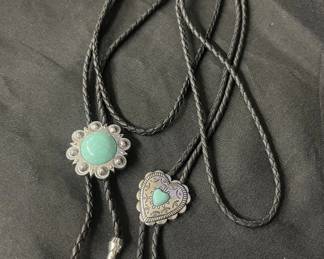 Lot # : 777v - Pair of southwestern bolo ties
