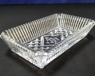Lot # : 114 - Vintage Waterford crystal tray w/ etched shamrocks