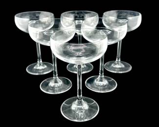 Lot # : 362a - 6 Stolzle Lausitz crystal champagne coupe