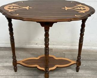 Lot # : 545 - Vintage hand carved walnut side table