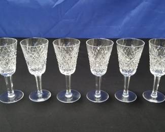 Lot # : 370 - 8 Waterford crystal alana claret wine glasses