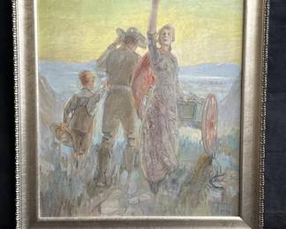 Lot # : 709 - Framed Serigraph on board "shouting hosannah"