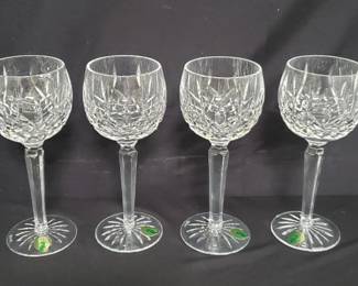 Lot # : 400 - 4 Waterford Clare cut wine hock glasses
