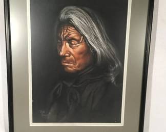 Lot # : 125f - Terie Knapp Native American pastel painting