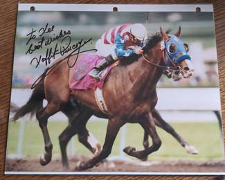 Lot # : 326a - Laffit Pincay riding "Sham" autographed 8 x 10