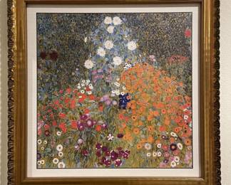 Lot # : 555v - Framed Gustav Klimt "Cottage Garden" textured