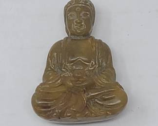 Lot # : 349 - Chinese yellow nephrite buddha sculpture