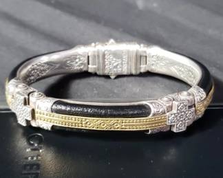 Lot # : 727 - Konstantino sterling silver , bronze and leather