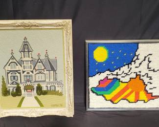 Lot # : 591 - Pair of needle work art