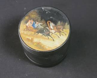 Lot # : 369 - Vintage hand painted Russian barrel box