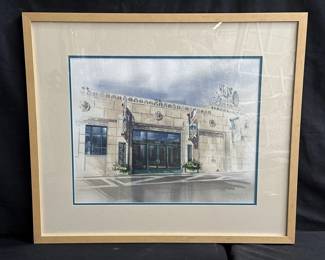 Lot # : 596 - Framed signed water color on rag paper M.Randall