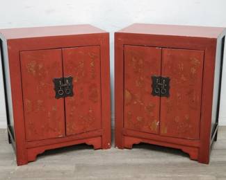 Lot # : 57 - Pair of vintage Asian lacquered cabinets