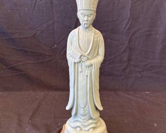 Lot # : 210z - Vintage glazed ceramic Asian figural lamp