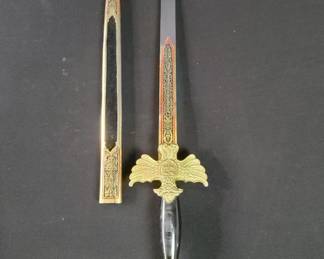 Lot # : 428 - Contemporary brass and steel dagger
