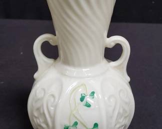 Lot # : 560 - Belleek shamrock vase