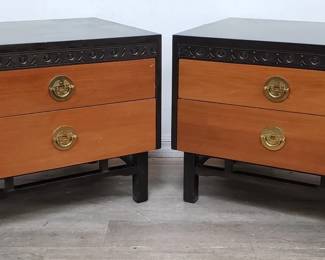Lot # : 24 - Pair of mid-century modern Asian-style nightstands