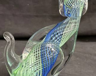 Lot # : 522 - Murano spiral cat figurine