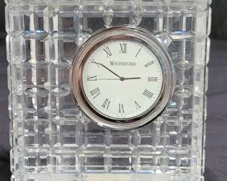Lot # : 27 - Waterford crystal offset clock