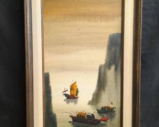 Lot # : 151 - R.E Russell oil painting in frame
