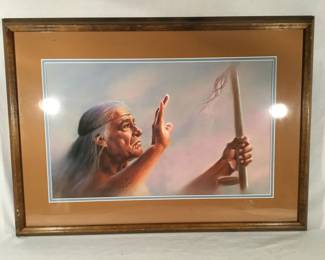 Lot # : 100f - Terie Knapp Native American pastel painting